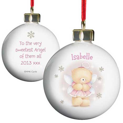 Personalised Forever Friends Angel Christmas Tree Bauble £11.99